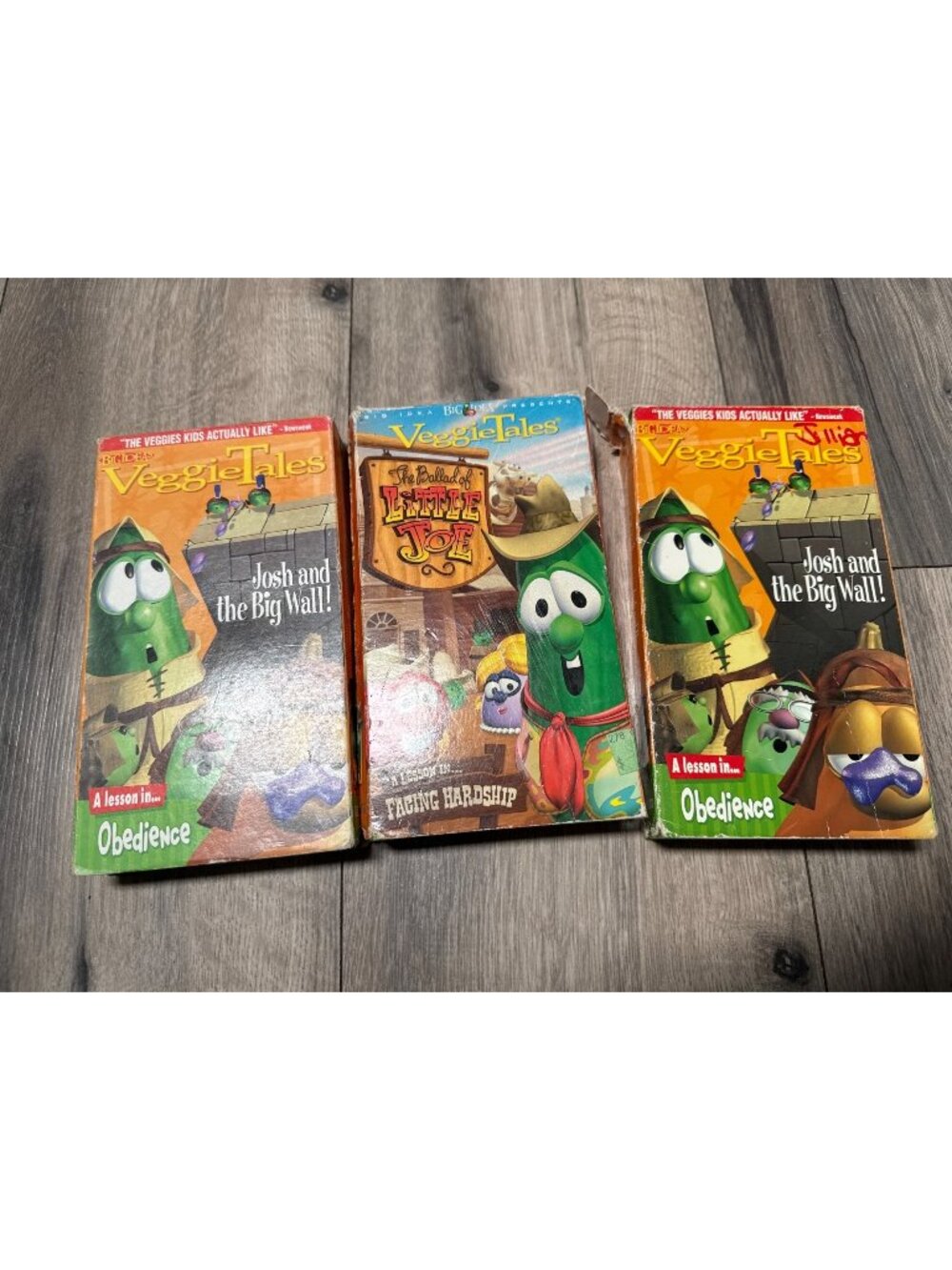 VeggieTales VHS Lot Of 3: Josh & The Big Wall The Ballad Of Little Joe Big Idea